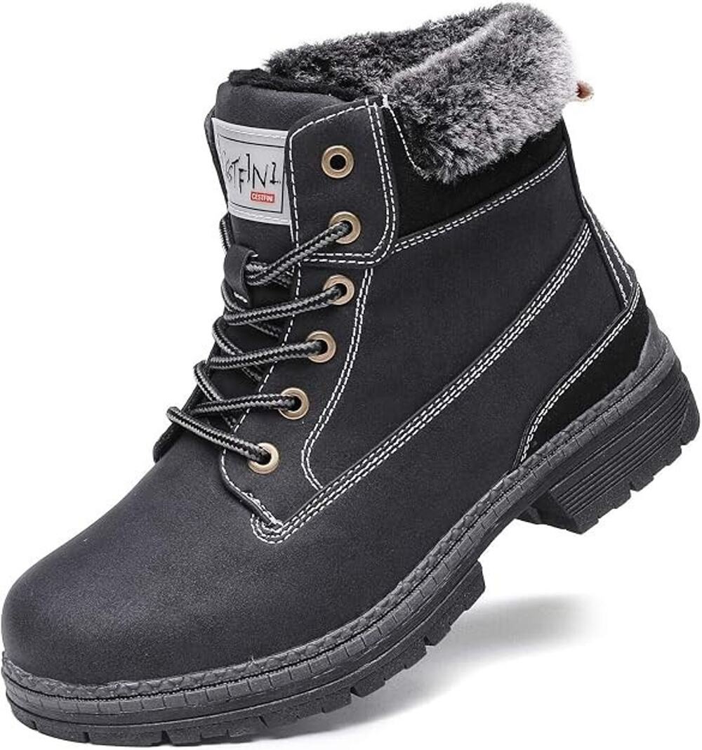 Cestfini Women's Ankle Hiking Winter Snow Boots Black Size 10.5